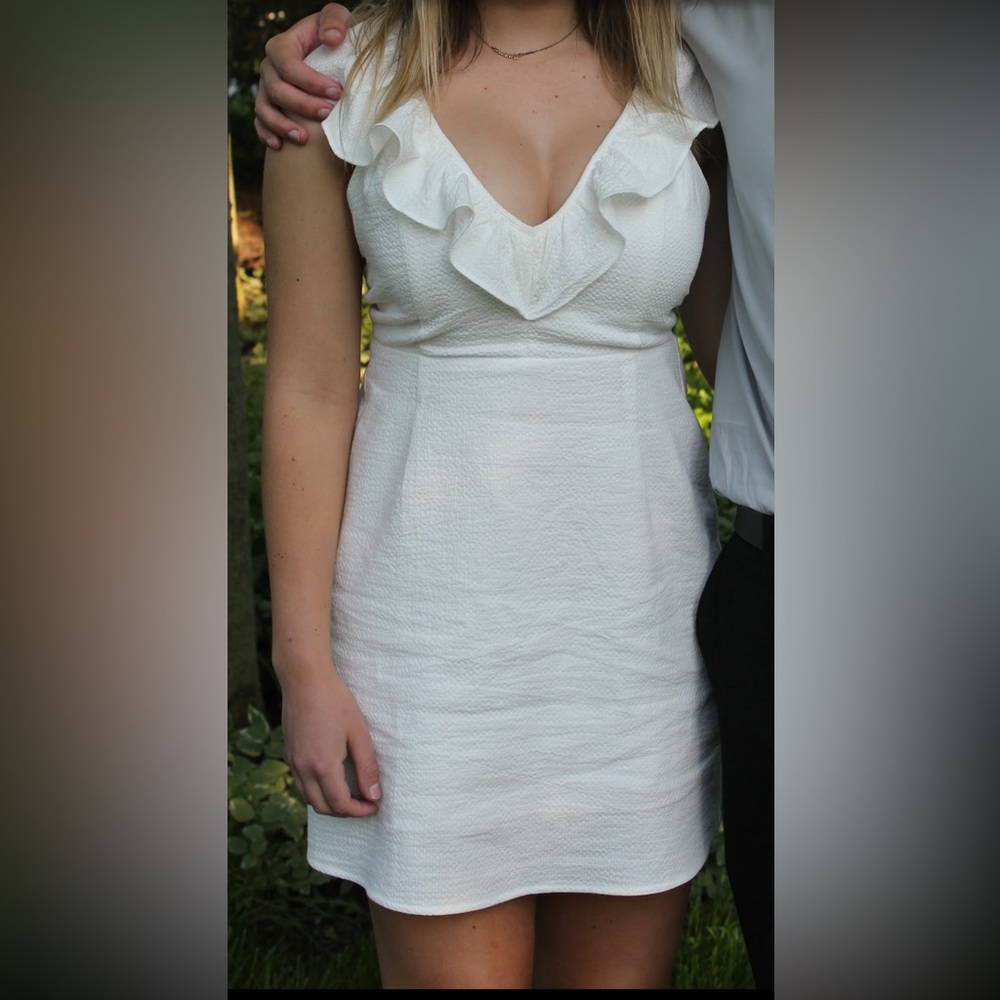 Minkpink white ruffle dress